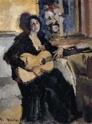 The lady play Guitar Konstantin Korovin